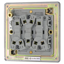 BG FBN43 10AX 3 Gang 2 Way Plate Switch - Screwless Flatplate - Black Nickel