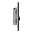BG FBN43 10AX 3 Gang 2 Way Plate Switch - Screwless Flatplate - Black Nickel
