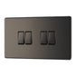 BG FBN44 10AX 4 Gang 2 Way Plate Switch - Screwless Flatplate - Black Nickel