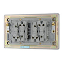 BG FBN44 10AX 4 Gang 2 Way Plate Switch - Screwless Flatplate - Black Nickel
