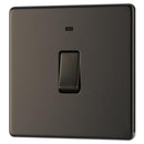 BG FBN31 20A Double Pole Switch with Power Indicator - Screwless Flatplate - Black Nickel
