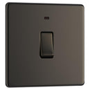 BG FBN31 20A Double Pole Switch with Power Indicator - Screwless Flatplate - Black Nickel