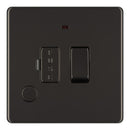 BG FBN53 13A Fused Connection Unit Switched with Power Indicator Flex Outlet - Screwless Flatplate - Black Nickel