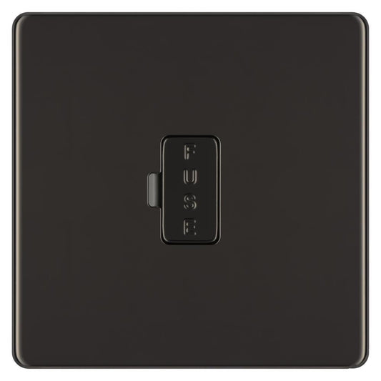 BG FBN54 13A Fused Connection Unit Unswitched - Screwless Flatplate - Black Nickel