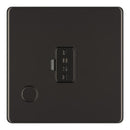 BG FBN55 13A Fused Connection Unit Unswitched Flex Outlet - Screwless Flatplate - Black Nickel