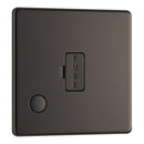BG FBN55 13A Fused Connection Unit Unswitched Flex Outlet - Screwless Flatplate - Black Nickel