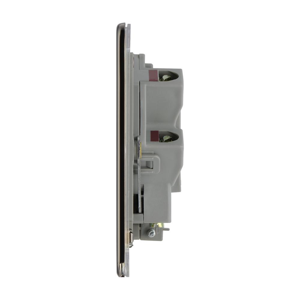BG FBN55 13A Fused Connection Unit Unswitched Flex Outlet - Screwless Flatplate - Black Nickel
