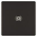 BG FBN60 1 Gang Coaxial Socket - Screwless Flatplate - Black Nickel