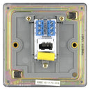 BG FBNBTM1 1 Gang Telephone Socket Master Screw Type - Screwless Flatplate - Black Nickel