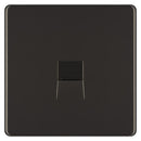 BG FBNBTS1 1 Gang Telephone Socket Slave Screw Type - Screwless Flatplate - Black Nickel