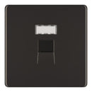 BG FBNRJ451 1 Gang RJ45 Data Outlet Socket with Idc Window - Screwless Flatplate - Black Nickel