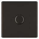 BG FBN81P 400W 1 Gang 2 Way Dimmer - Screwless Flatplate - Black Nickel