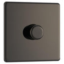 BG FBN81P 400W 1 Gang 2 Way Dimmer - Screwless Flatplate - Black Nickel
