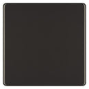 BG FBN94 1 Gang Blank Plate - Screwless Flatplate - Black Nickel