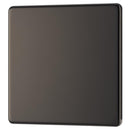 BG FBN94 1 Gang Blank Plate - Screwless Flatplate - Black Nickel