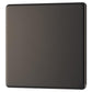 BG FBN94 1 Gang Blank Plate - Screwless Flatplate - Black Nickel