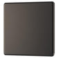 BG FBN94 1 Gang Blank Plate - Screwless Flatplate - Black Nickel