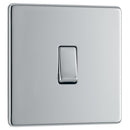 BG FPC12 10AX 1 Gang 2 Way Plate Switch - Screwless Flatplate - Polished Chrome
