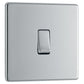 BG FPC12 10AX 1 Gang 2 Way Plate Switch - Screwless Flatplate - Polished Chrome