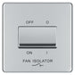 BG FPC15 10AX Plate Switch Fan Isolator 3 Pole - Screwless Flatplate - Polished Chrome