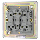 BG FPC43 10AX 3 Gang 2 Way Plate Switch - Screwless Flatplate - Polished Chrome