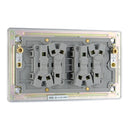 BG FPC44 10AX 4 Gang 2 Way Plate Switch - Screwless Flatplate - Polished Chrome