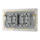 BG FPC44 10AX 4 Gang 2 Way Plate Switch - Screwless Flatplate - Polished Chrome