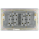 BG FPC44 10AX 4 Gang 2 Way Plate Switch - Screwless Flatplate - Polished Chrome