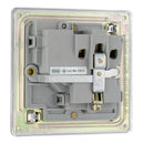 BG FPC21G 13A 1 Gang Double Pole Switched Socket Grey Surround - Screwless Flatplate - Polished Chrome