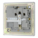 BG FPC21G 13A 1 Gang Double Pole Switched Socket Grey Surround - Screwless Flatplate - Polished Chrome