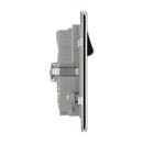 BG FPC22U3G 13A 2 Gang Switched Socket + USB - Screwless Flatplate - Polished Chrome