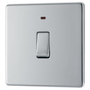 BG FPC31 20A Double Pole Switch with Power Indicator - Screwless Flatplate - Polished Chrome