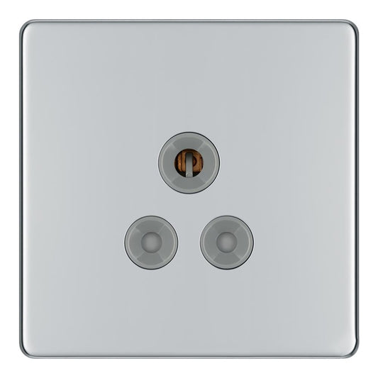 BG FPC29G 5A 1 Gang Unswitched Socket - Screwless Flatplate - Polished Chrome