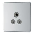 BG FPC29G 5A 1 Gang Unswitched Socket - Screwless Flatplate - Polished Chrome