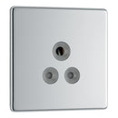 BG FPC29G 5A 1 Gang Unswitched Socket - Screwless Flatplate - Polished Chrome