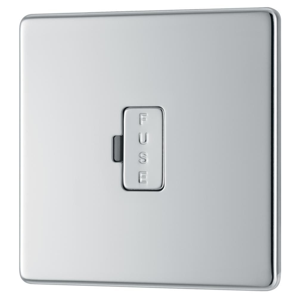 BG FPC54 13A Fused Connection Unit Unswitched - Screwless Flatplate - Polished Chrome