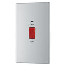 BG FPC72 45A Double Pole Switch with Indicator Double Plate - Screwless Flatplate - Polished Chrome