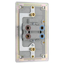 BG FPC72 45A Double Pole Switch with Indicator Double Plate - Screwless Flatplate - Polished Chrome