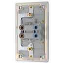 BG FPC72 45A Double Pole Switch with Indicator Double Plate - Screwless Flatplate - Polished Chrome