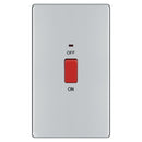 BG FPC72 45A Double Pole Switch with Indicator Double Plate - Screwless Flatplate - Polished Chrome