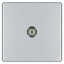 BG FPC60 1 Gang Coaxial Socket - Screwless Flatplate - Polished Chrome