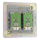 BG FPC61 2 Gang Coaxial Socket - Screwless Flatplate - Polished Chrome