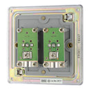 BG FPC61 2 Gang Coaxial Socket - Screwless Flatplate - Polished Chrome