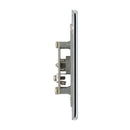 BG FPC61 2 Gang Coaxial Socket - Screwless Flatplate - Polished Chrome