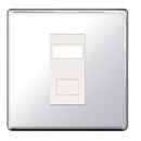 BG FPCRJ451 1 Gang RJ45 Data Outlet Socket with Idc Window - Screwless Flatplate - Polished Chrome