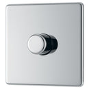 BG FPC81P 400W 1 Gang 2 Way Dimmer - Screwless Flatplate - Polished Chrome