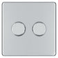 BG FPC82P 400W 2 Gang 2 Way Push Dimmer - Screwless Flatplate - Polished Chrome