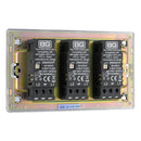 BG FPC83P 400W 3 Gang 2 Way Push Dimmer - Screwless Flatplate - Polished Chrome