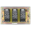 BG FPC83P 400W 3 Gang 2 Way Push Dimmer - Screwless Flatplate - Polished Chrome