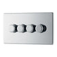 BG FPC84P 400W 4 Gang 2 Way Push Dimmer - Screwless Flatplate - Polished Chrome
